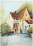 Мельница - Авторский батик (41х 59 см) Картина ; Батик, Шелк 2008 г инфо 9532b.