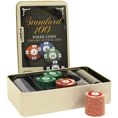 Набор фишек для игры в покер "Standard 100" 7,5 Gr Chips 4,7 см Состав 101 фишка инфо 368d.