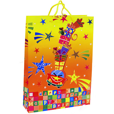 Пакет подарочный "Happy Birthday", 33 см x 46 см x 10 см 17719 бумага Изготовитель: Китай Артикул: 17719 инфо 468i.